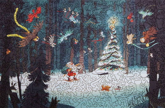 Happy Holidays by Kim Smith 360 Piece Wodden Jigsaw Puzzle by Stumpcraft