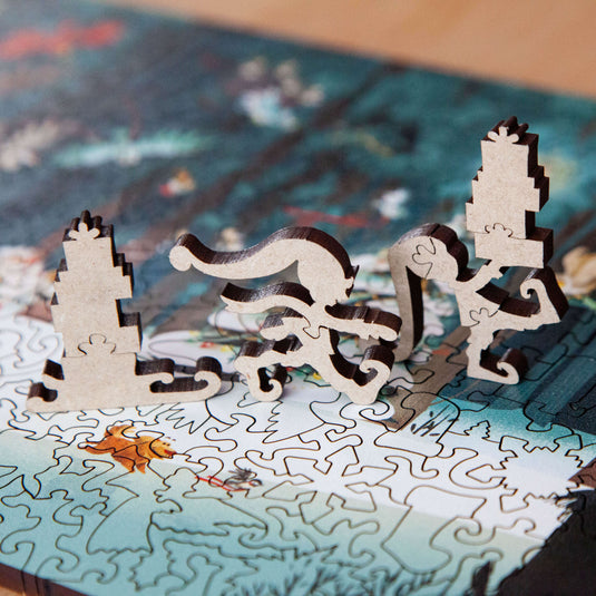 Happy Holidays by Kim Smith 360 Piece Wodden Jigsaw Puzzle by Stumpcraft