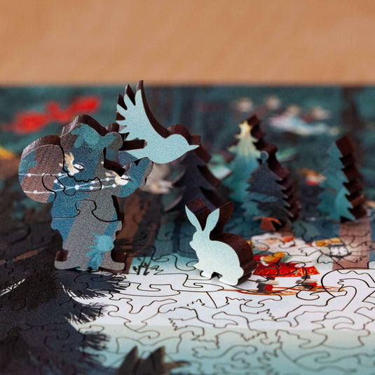 Happy Holidays by Kim Smith 360 Piece Wodden Jigsaw Puzzle by Stumpcraft