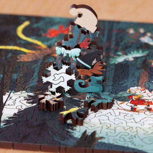 Happy Holidays by Kim Smith 360 Piece Wodden Jigsaw Puzzle by Stumpcraft