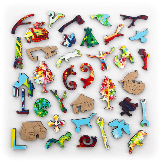 Urban Treehouse by Amy Shackleton 464 Piece Wooden Jigsaw Puzzle by Stumpcraft