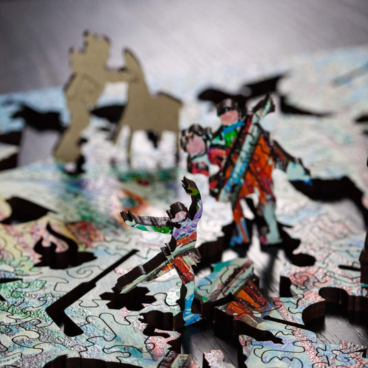Another Goal by Katerina Mertikas 424 Piece Wooden Jigsaw Puzzle by Stumpcraft