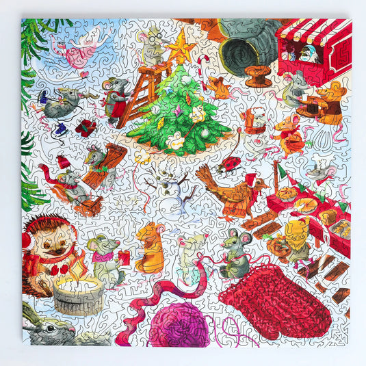 Mistletoe Market by Lyndsay Wasko 454 Piece Wooden Jigsaw Puzzle by Stumpcraft