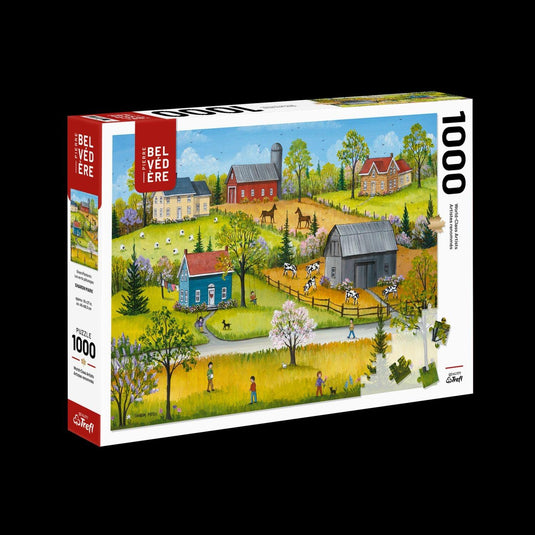 S.Mark, Green Pastures 1000 Piece Jigsaw Puzzle by Pbi Puzzle - 1