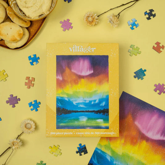Rainbow Northern Lights 500 Piece Jigsaw Puzzle by Villager Puzzles - 3