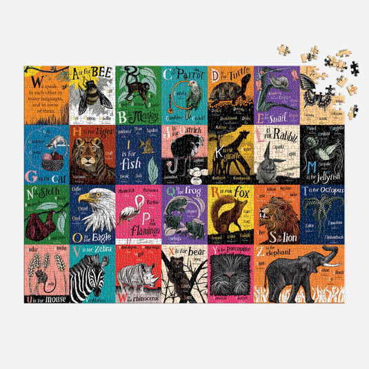 A is for Bee: An Alphabet in Translation 1000 Piece Family Puzzle by Galison - 4