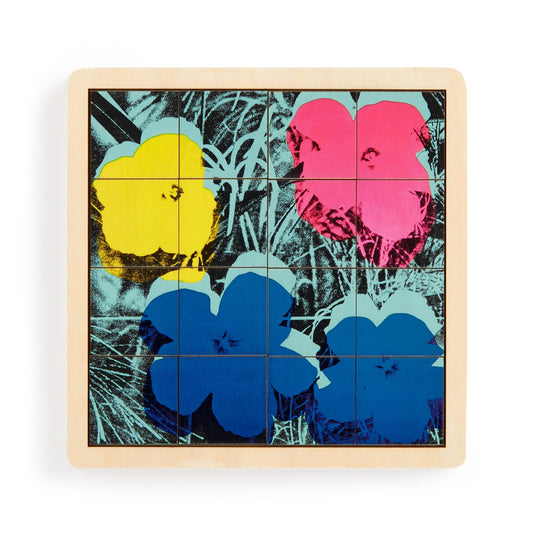 Flowers 2-in-1 16 Sliding Wooden Piece Jigsaw Puzzle by Galison - 3