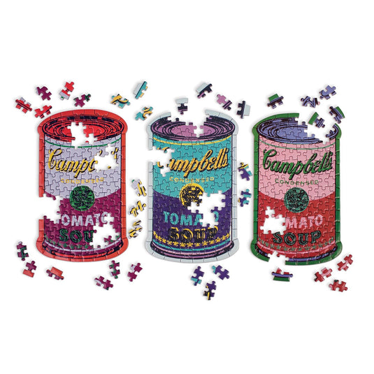 Soup Cans Set of 3x 100 Piece Shaped Jigsaw Puzzles by Galison - 6