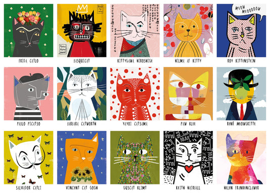Art Cats 1000 Piece Jigsaw Puzzle by Happily - 2