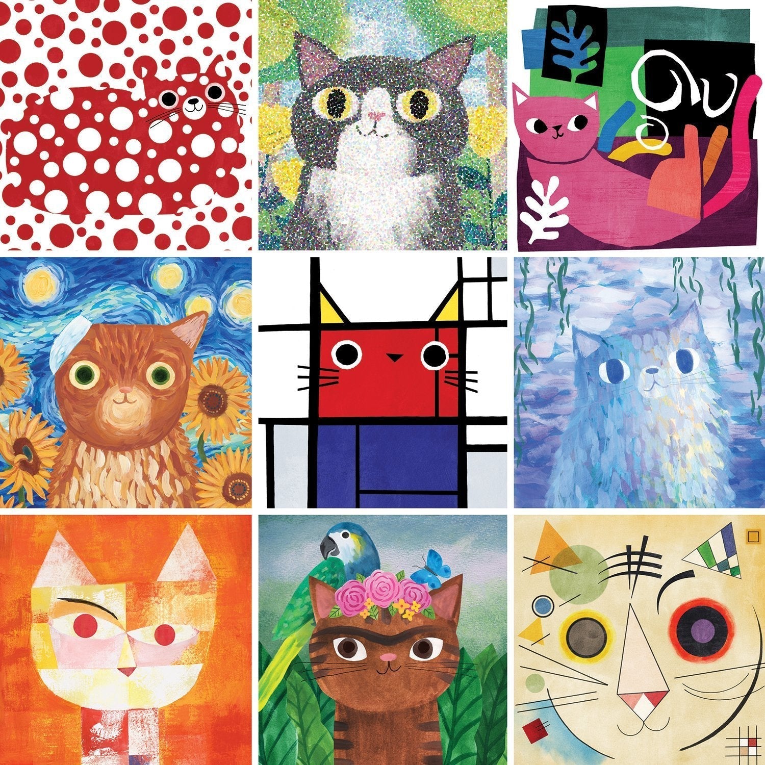 Artsy Cats 500PC Family Puzzle by Galison