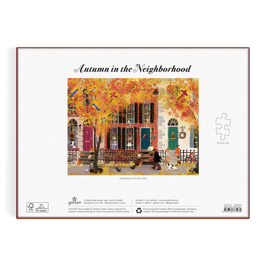 Autumn in the Neighborhood 1000 Piece Jigsaw Puzzle by Galison - 5