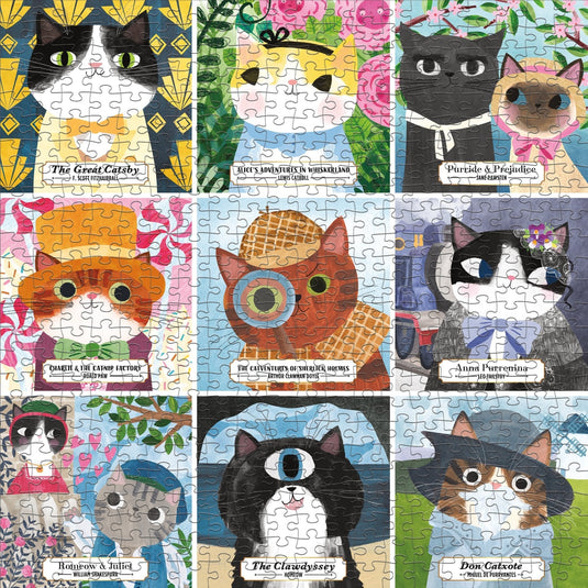 Bookish Cats 500 Piece Family Puzzle by Galison - 3