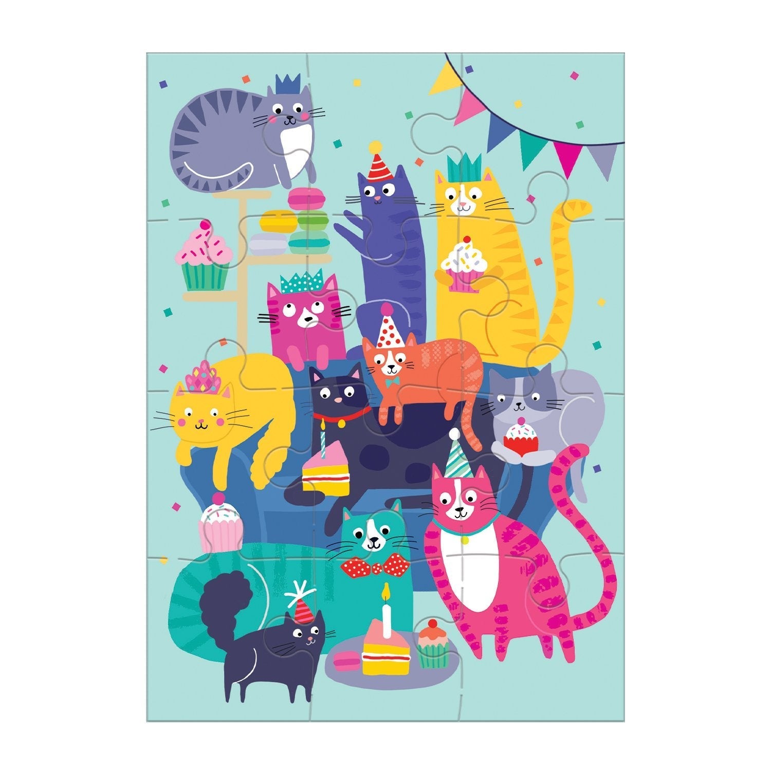 Cat Party Greeting Card Puzzle by Galison
