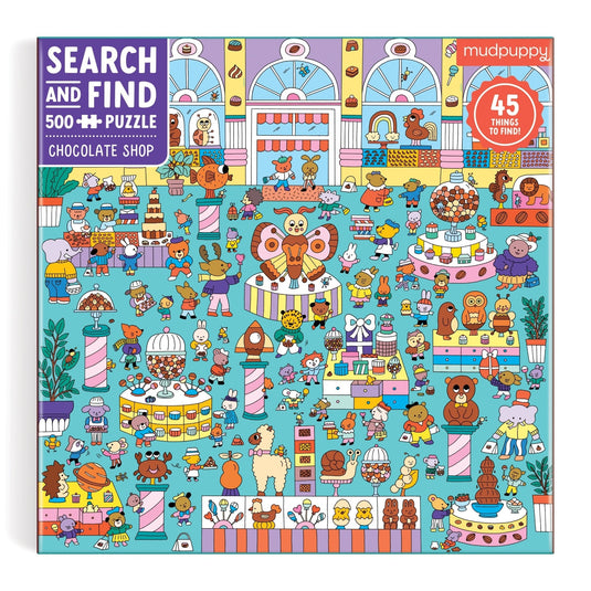 Chocolate Shop 500 Piece Search and Find Family Puzzle by Galison - 5
