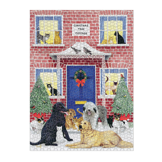 Christmas Cottage 1000 Piece Jigsaw Puzzle by Galison