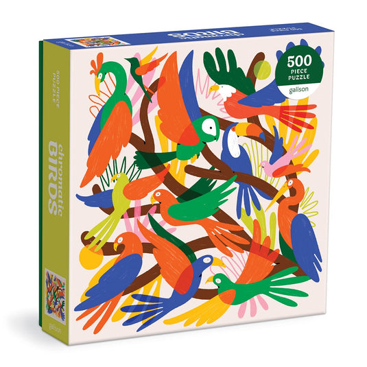 Chromatic Birds 500 Piece Jigsaw Puzzle by Galison - 1