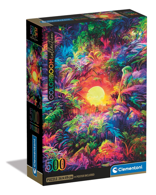 Colorboom: Psychedelic Jungle Sunrise 500 Piece Jigsaw Puzzle by Clementoni Puzzles - 1
