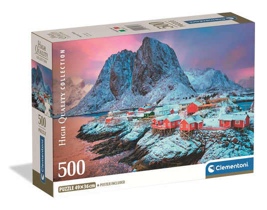 Hamnoy Village 500 Piece Jigsaw Puzzle by Clementoni Puzzles - 1