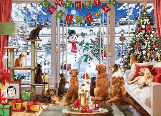 Christmas Visitors 1000 Piece Jigsaw Puzzle by Cobble Hill - 2