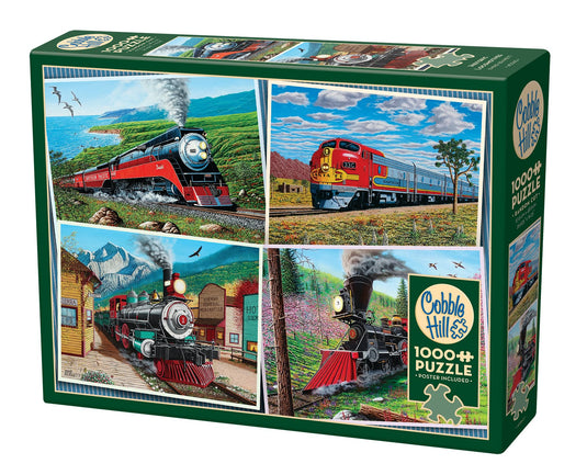 Historic Locomotives 1000 Piece Jigsaw Puzzle by Cobble Hill - 3