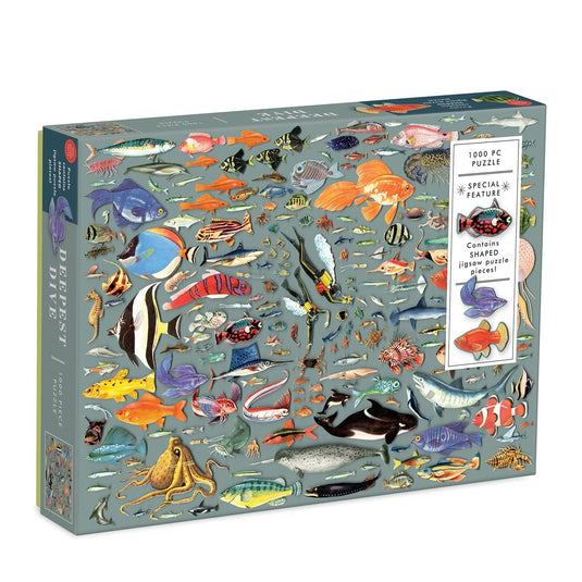 Deepest Dive 1000 Piece Shaped Jigsaw Puzzle by Galison - 1