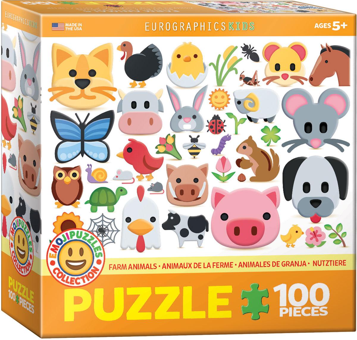Farm Animals - Emojis 100 Piece Jigsaw Puzzle by Eurographics