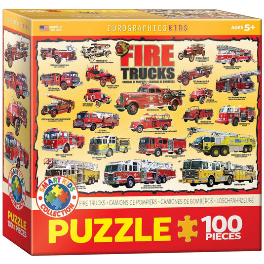 Fire Trucks 100 Piece Jigsaw Puzzle by Eurographics - 1