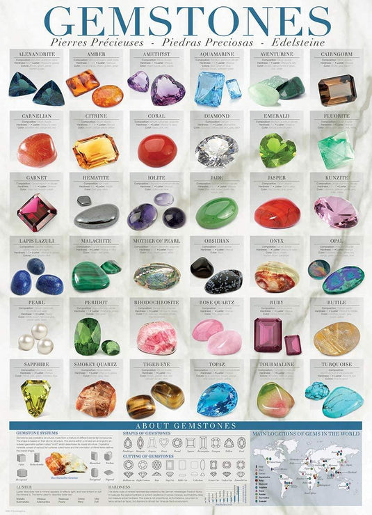Gemstones 1000 Piece Jigsaw Puzzle by Eurographics - 2