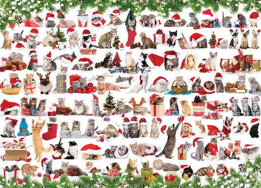 Holiday Cats 1000 Piece Jigsaw Puzzle by Eurographics - 2