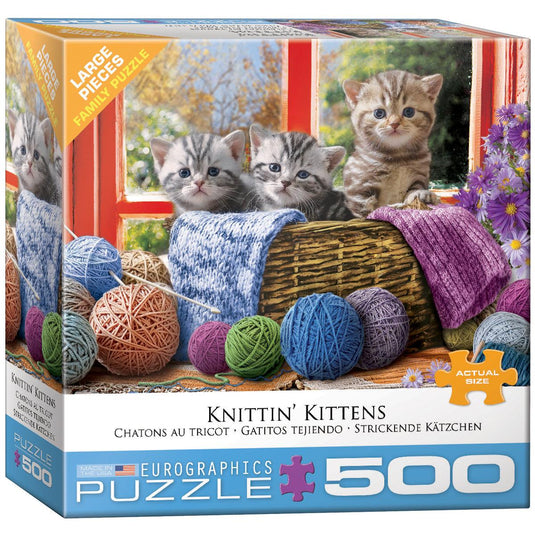 Knittin' Kittens 500 Piece Jigsaw Puzzle by Eurographics - 1
