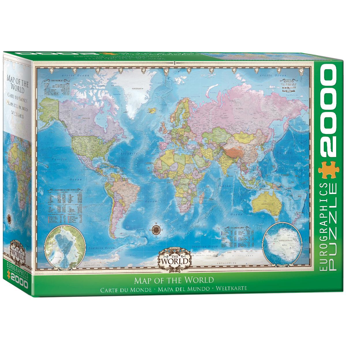 Map of the World 2000 Piece Jigsaw Puzzle by Eurographics
