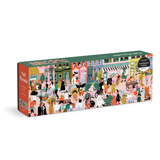 Fall Halloween Parade 1000 Piece Panoramic Jigsaw Puzzle by Galison