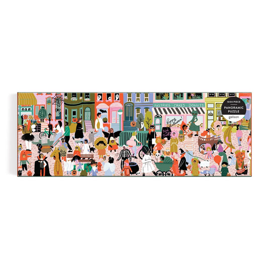 Fall Halloween Parade 1000 Piece Panoramic Jigsaw Puzzle by Galison