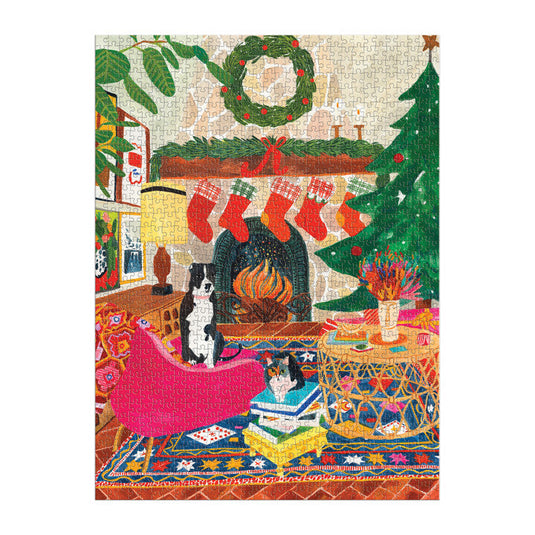 Fireside Friends 1000 Piece Jigsaw Puzzle by Galison - 3