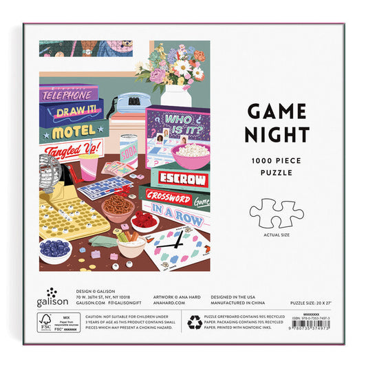 Game Night 1000 Piece Jigsaw Puzzle by Galison - 5