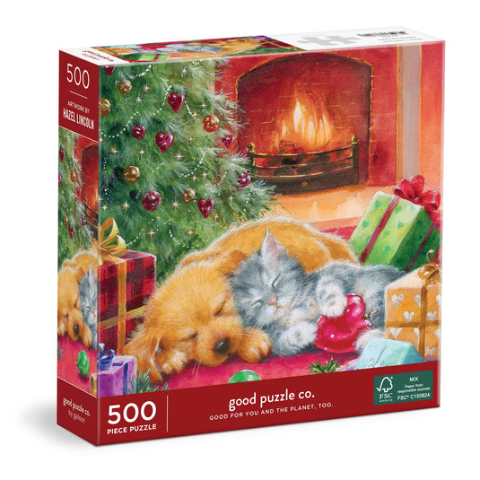 Warm by the Fireplace 500 Piece Jigsaw Puzzle by Galison