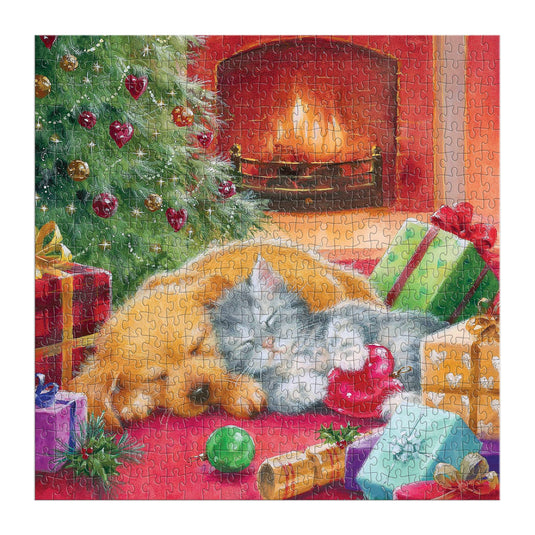 Warm by the Fireplace 500 Piece Jigsaw Puzzle by Galison