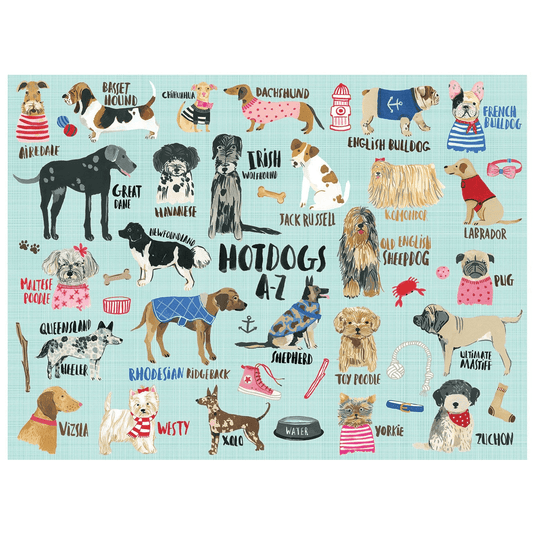 Hot Dogs A-Z 1000 Piece Puzzle by Galison - 2