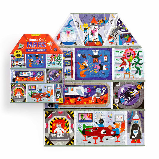 House on Mars 100 Piece House-Shaped Puzzle by Galison - 5