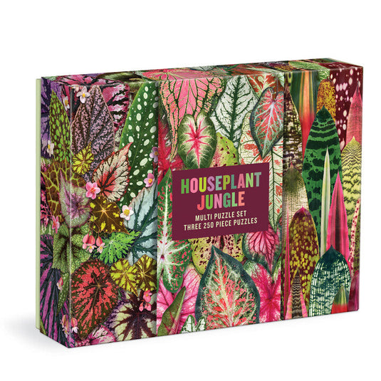 Houseplant Jungle Multi Puzzle Set 3x 250 Piece Jigsaw Puzzles by Galison - 1