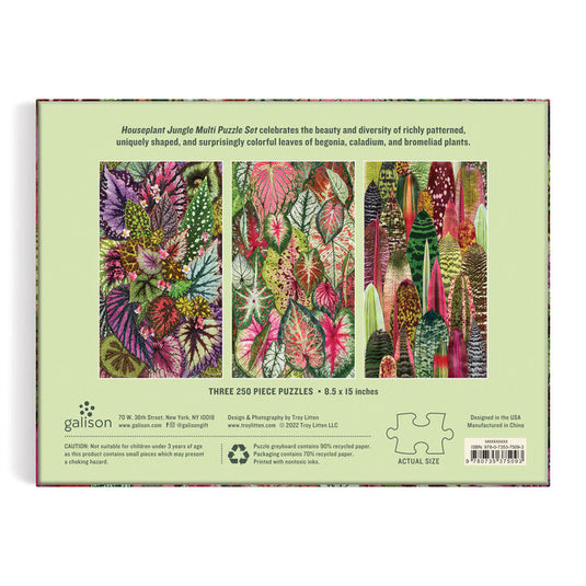 Houseplant Jungle Multi Puzzle Set 3x 250 Piece Jigsaw Puzzles by Galison - 6