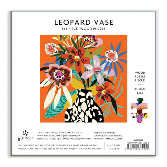 Leopard Vase 144 Piece Jigsaw Puzzle by Galison - 7