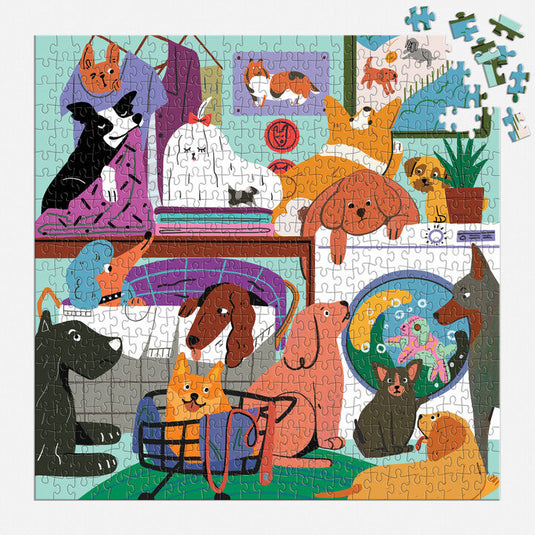 Laundry Dogs 500 Piece Jigsaw Puzzle by Galison - 4