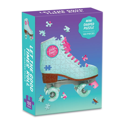 Let The Good Times Roll Roller Skate 100 Piece Shaped Jigsaw Puzzle by Galison - 1