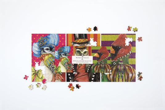 MacKenzie-Childs Birds of a Feather Collection Puzzle Set 3x 120 Piece Jigsaw Puzzles by Galison - 4