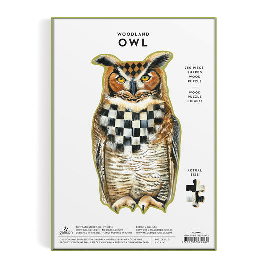 Woodland Owl 250 Piece Shaped Jigsaw Puzzle by Galison - 3