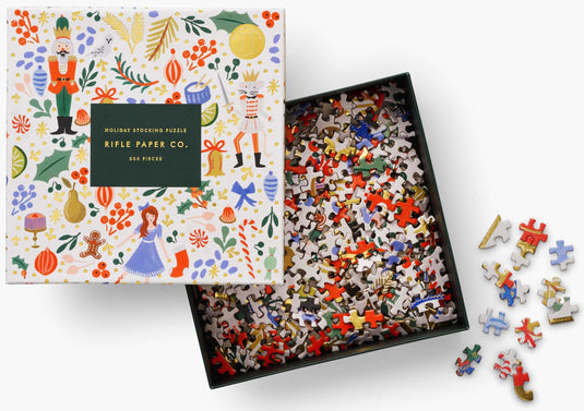 Holiday Stocking 500 Piece Jigsaw Puzzle by Rifle Paper Co