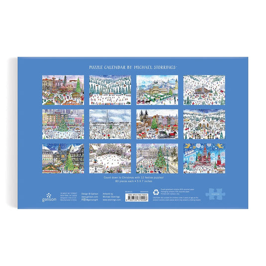 Michael Storrings 80 Piece 12 Days of Christmas Advent Jigsaw Puzzle Calendar by Galison