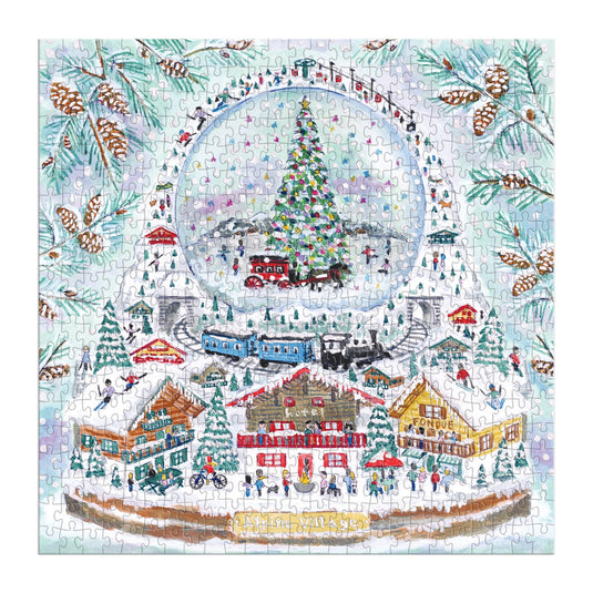 Alpine Village Snowglobe 500 Piece Jigsaw Puzzle by Galison - 3