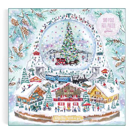 Alpine Village Snowglobe 500 Piece Jigsaw Puzzle by Galison - 2